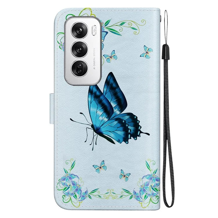 For Oppo Reno12 5G (Global) Case Leather Wallet Phone Cover Pattern Printing