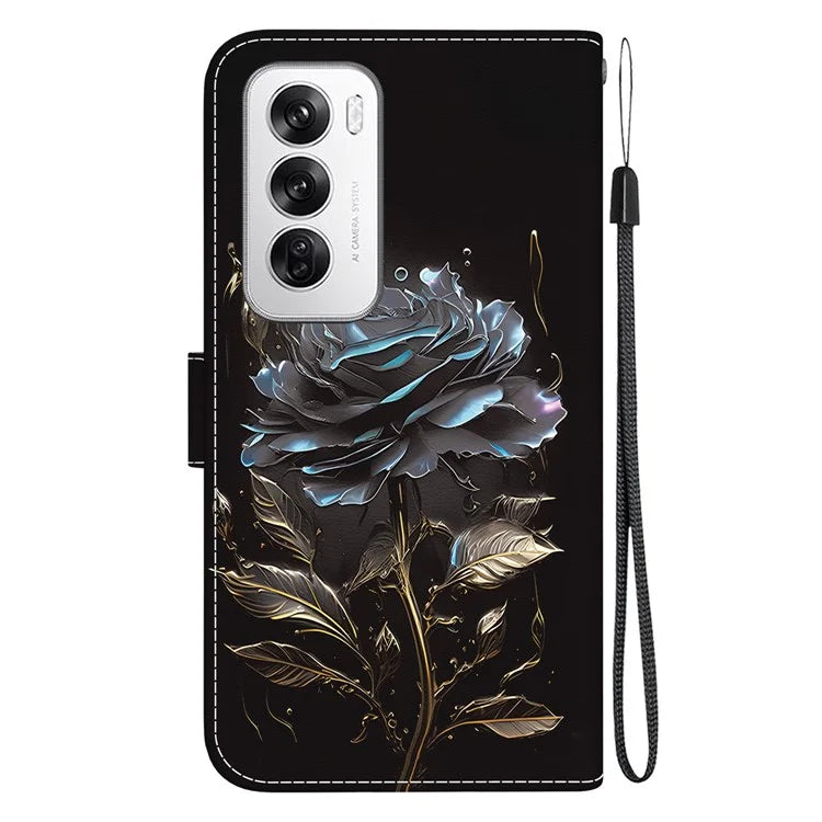 For Oppo Reno12 5G (Global) Case Leather Wallet Phone Cover Pattern Printing