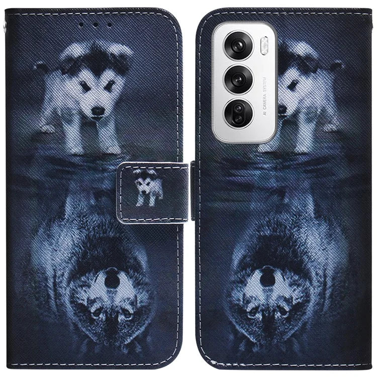 For Oppo Reno12 5G (Global) Case Pattern Print Leather Wallet Phone Cover
