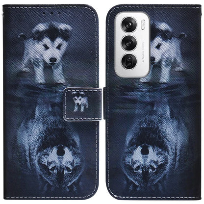 For Oppo Reno12 5G (Global) Case Pattern Print Leather Wallet Phone Cover