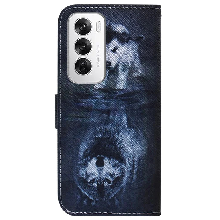 For Oppo Reno12 5G (Global) Case Pattern Print Leather Wallet Phone Cover