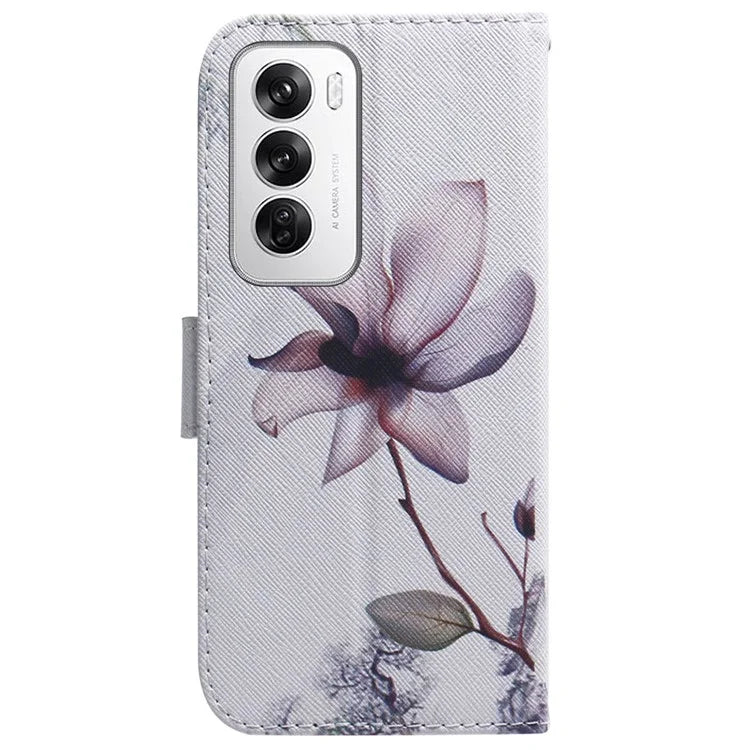 For Oppo Reno12 5G (Global) Case Pattern Print Leather Wallet Phone Cover