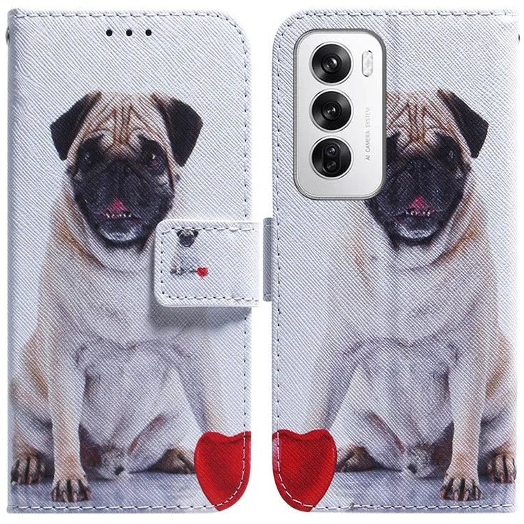 For Oppo Reno12 5G (Global) Case Pattern Print Leather Wallet Phone Cover