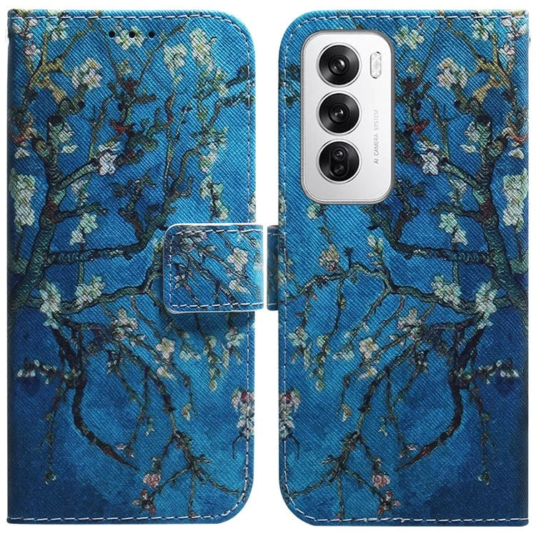 For Oppo Reno12 5G (Global) Case Pattern Print Leather Wallet Phone Cover