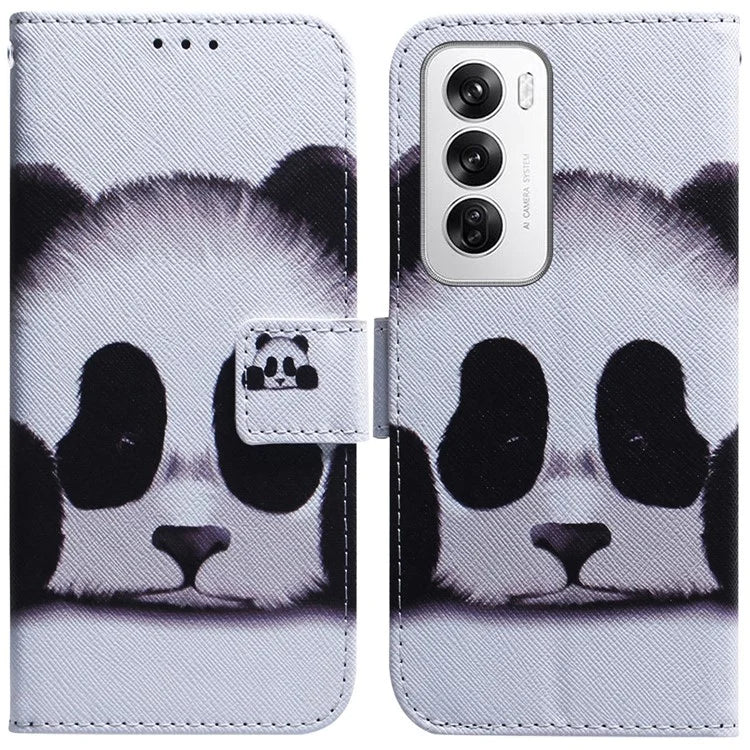 For Oppo Reno12 5G (Global) Case Pattern Print Leather Wallet Phone Cover
