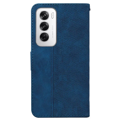 For Oppo Reno12 5G (Global) Wallet Phone Case Geometry Pattern Leather Flip Cover