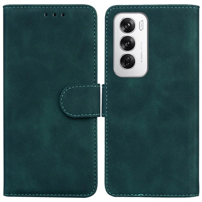 For Oppo Reno12 5G (Global) Wallet Case Solid Color Leather Phone Cover