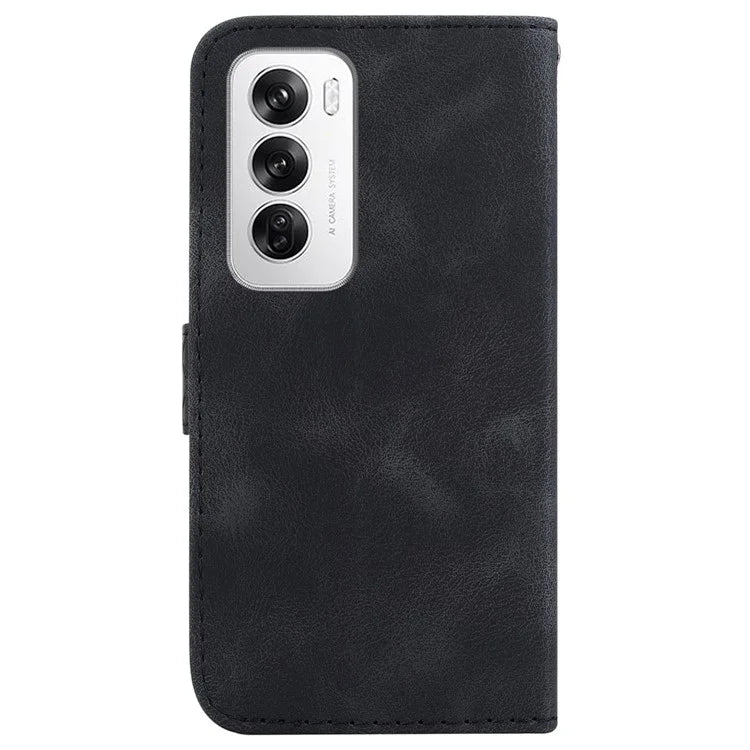 For Oppo Reno12 5G (Global) Case 7-Shaped Pattern Imprint Leather Phone Cover