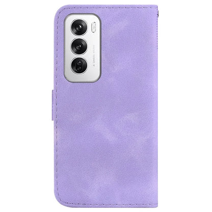 For Oppo Reno12 5G (Global) Case 7-Shaped Pattern Imprint Leather Phone Cover
