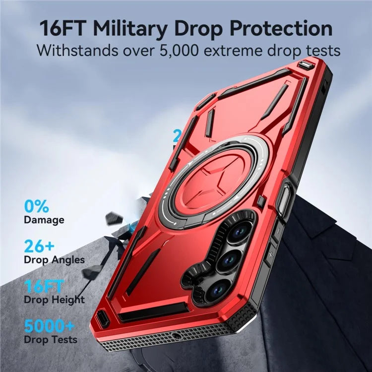 For Samsung Galaxy A25 5G (Global) (161.0 X 76.5 X 8.3mm) Magnetic Case Kickstand Hybrid Phone Cover