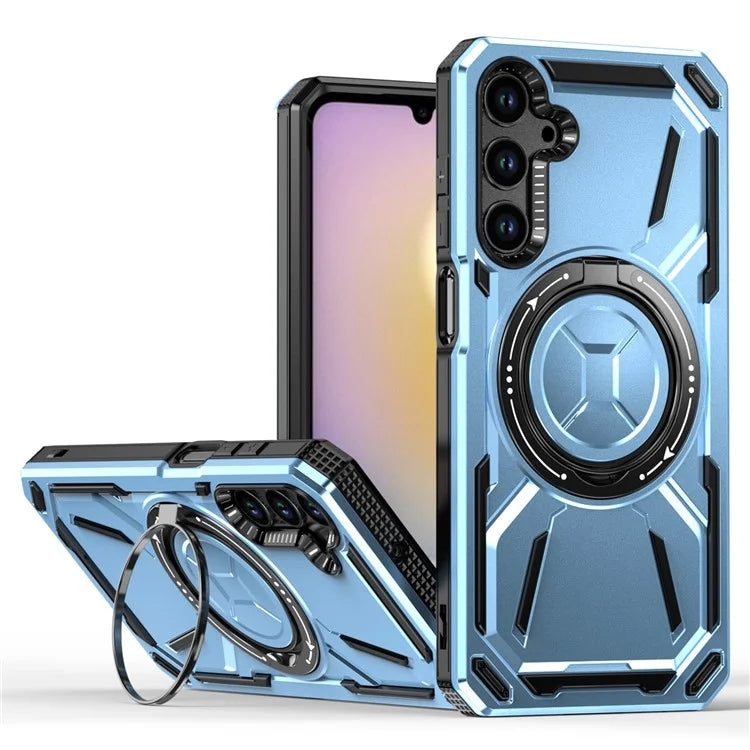For Samsung Galaxy A25 5G (Global) (161.0 X 76.5 X 8.3mm) Magnetic Case Kickstand Hybrid Phone Cover