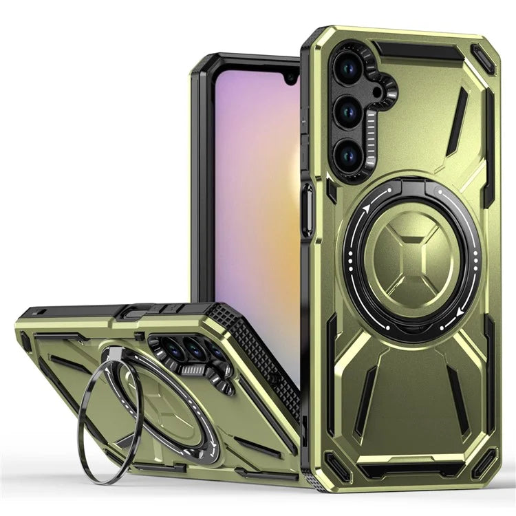 For Samsung Galaxy A25 5G (Global) (161.0 X 76.5 X 8.3mm) Magnetic Case Kickstand Hybrid Phone Cover