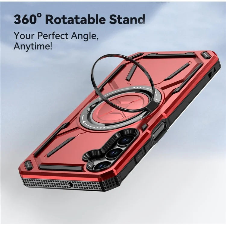 For Samsung Galaxy A25 5G (Global) (161.0 X 76.5 X 8.3mm) Magnetic Case Kickstand Hybrid Phone Cover