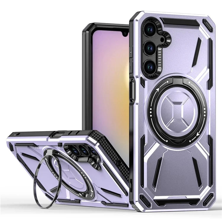 For Samsung Galaxy A25 5G (Global) (161.0 X 76.5 X 8.3mm) Magnetic Case Kickstand Hybrid Phone Cover