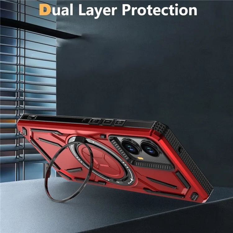 For Motorola Edge (2024) 5G Case Compatible with MagSafe Kickstand TPU+PC Phone Cover