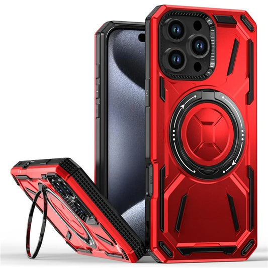 For iPhone 16 Pro Max Kickstand Case TPU+PC Magnetic Phone Cover