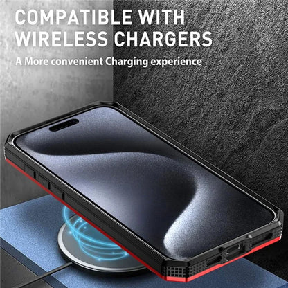 For iPhone 16 Pro Max Kickstand Case TPU+PC Magnetic Phone Cover
