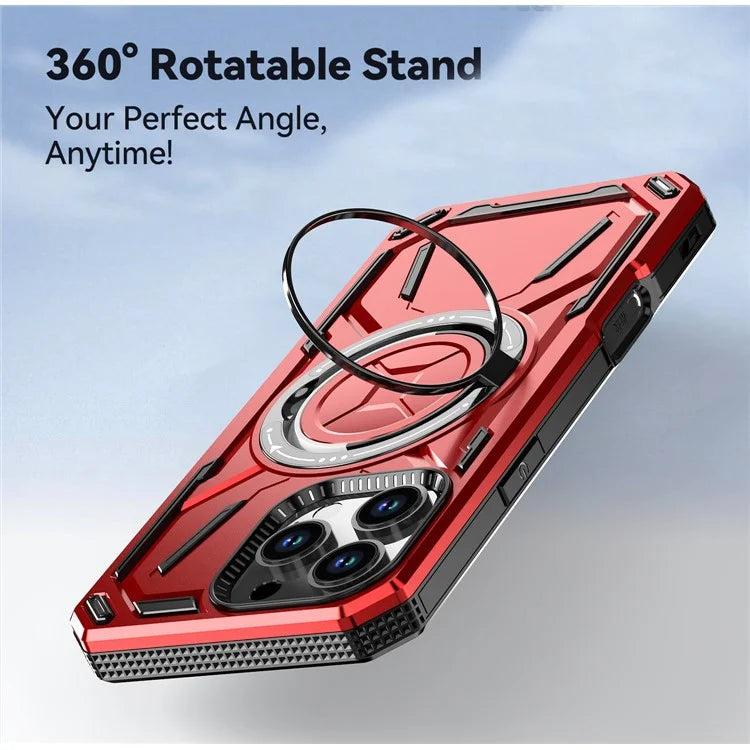 For iPhone 16 Pro Max Kickstand Case TPU+PC Magnetic Phone Cover