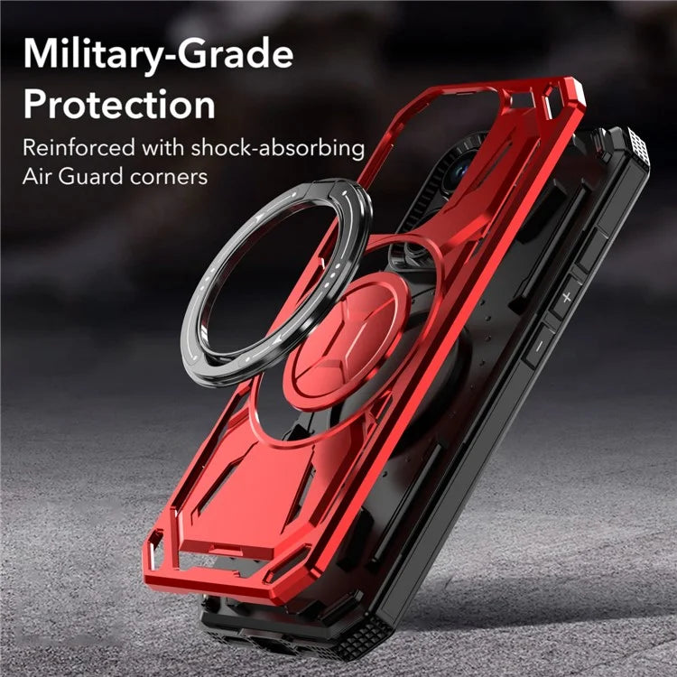 For iPhone 16 Pro Case TPU+PC Magnetic Phone Cover with Kickstand