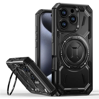 For iPhone 16 Pro Case TPU+PC Magnetic Phone Cover with Kickstand