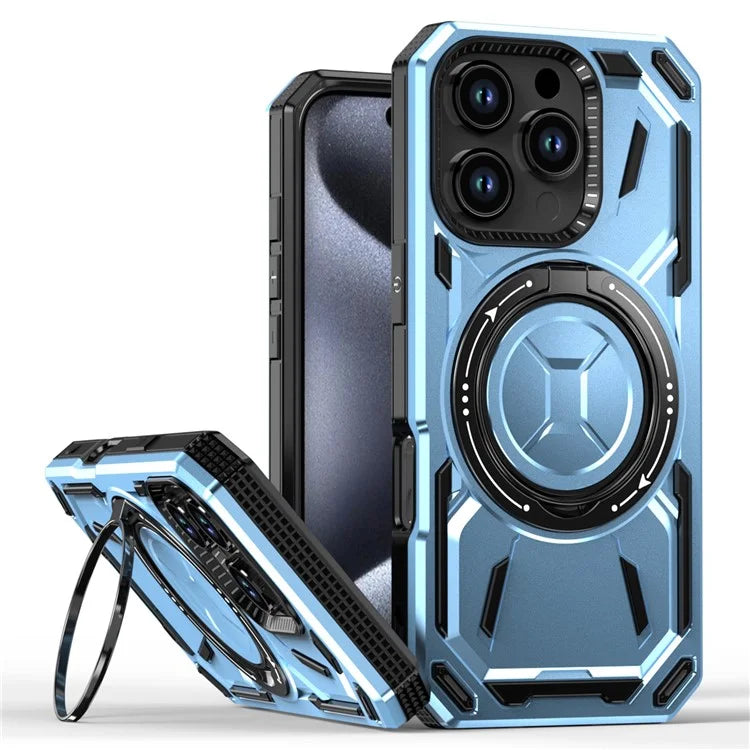 For iPhone 16 Pro Case TPU+PC Magnetic Phone Cover with Kickstand