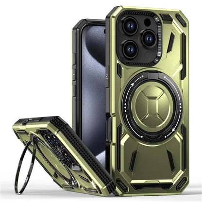For iPhone 16 Pro Case TPU+PC Magnetic Phone Cover with Kickstand