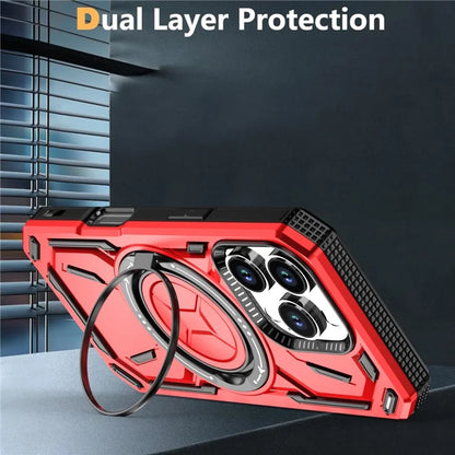 For iPhone 16 Pro Case TPU+PC Magnetic Phone Cover with Kickstand