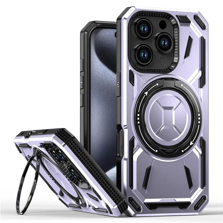 For iPhone 16 Pro Case TPU+PC Magnetic Phone Cover with Kickstand