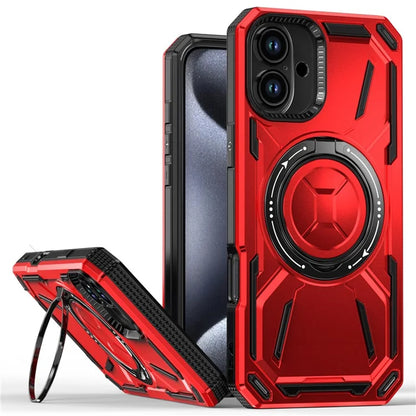 For iPhone 16 Plus Case TPU+PC Magnetic Phone Cover with Kickstand