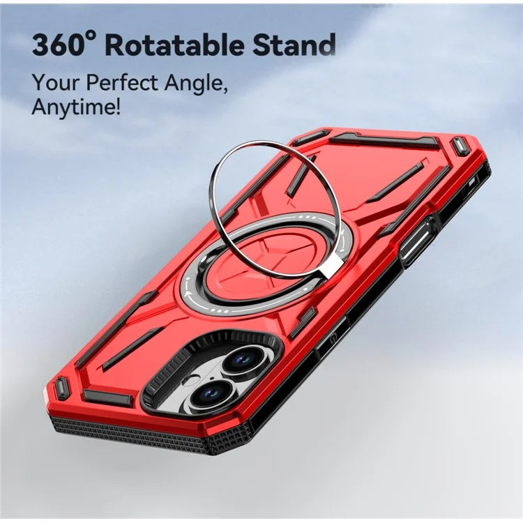 For iPhone 16 Plus Case TPU+PC Magnetic Phone Cover with Kickstand