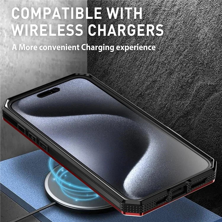 For iPhone 16 Plus Case TPU+PC Magnetic Phone Cover with Kickstand