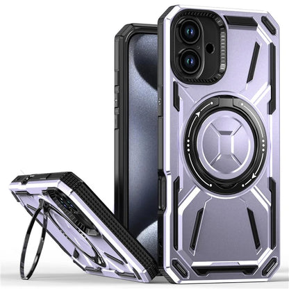 For iPhone 16 Plus Case TPU+PC Magnetic Phone Cover with Kickstand