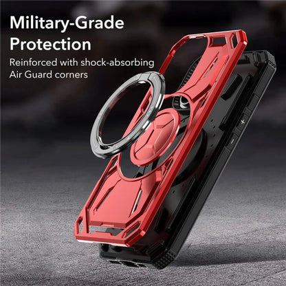 For iPhone 16 Magnetic Case TPU+PC Kickstand Phone Cover