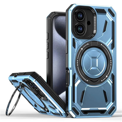 For iPhone 16 Magnetic Case TPU+PC Kickstand Phone Cover