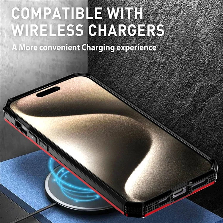 For iPhone 15 Pro Max Magnetic Case Hybrid Phone Cover with Kickstand