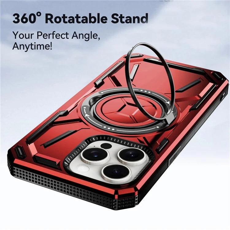 For iPhone 15 Pro Max Magnetic Case Hybrid Phone Cover with Kickstand