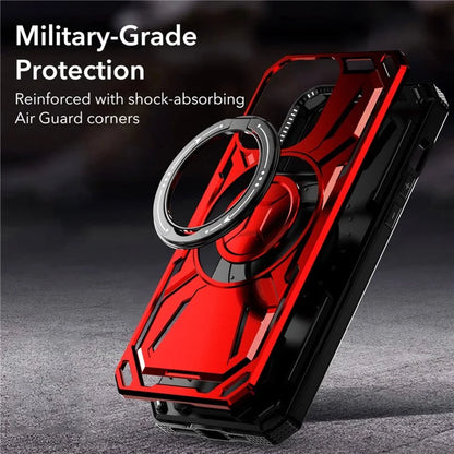 For iPhone 15 Pro Max Magnetic Case Hybrid Phone Cover with Kickstand