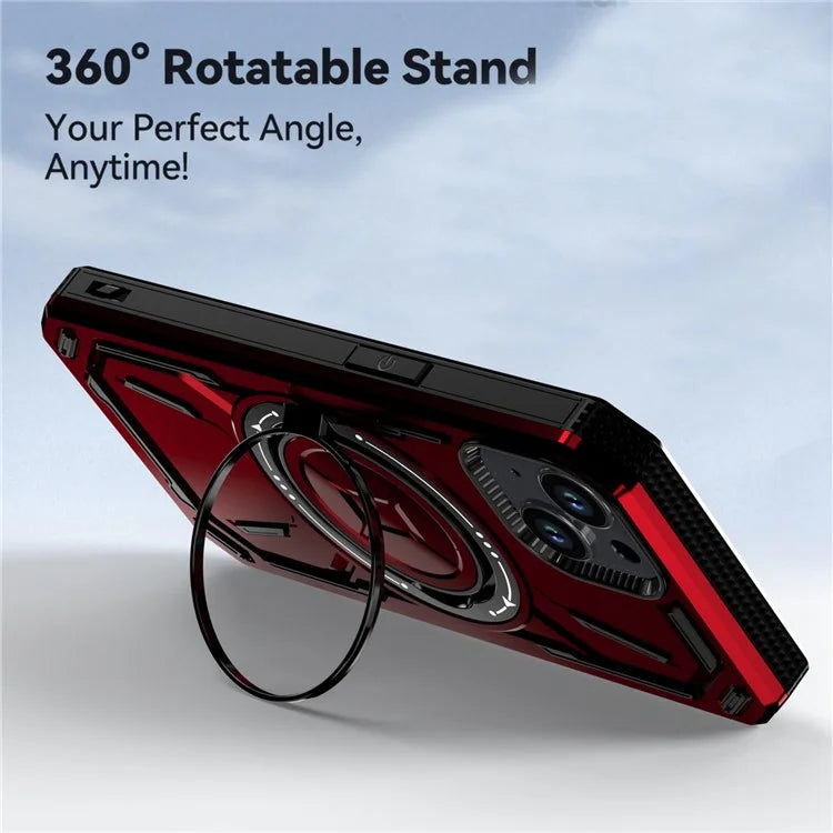 For iPhone 15 Case Kickstand TPU+PC Phone Cover Compatible with MagSafe