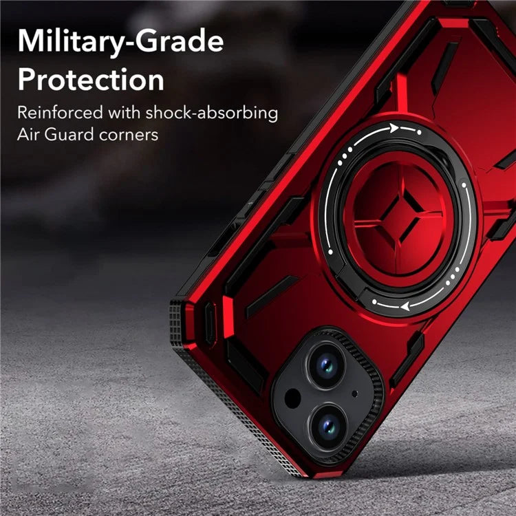 For iPhone 15 Case Kickstand TPU+PC Phone Cover Compatible with MagSafe