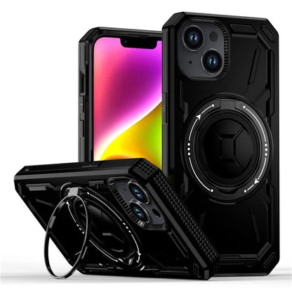For iPhone 15 Case Kickstand TPU+PC Phone Cover Compatible with MagSafe
