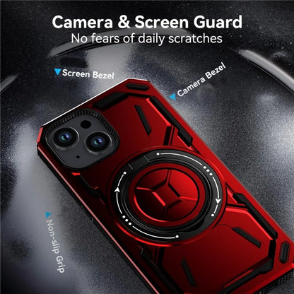 For iPhone 15 Case Kickstand TPU+PC Phone Cover Compatible with MagSafe