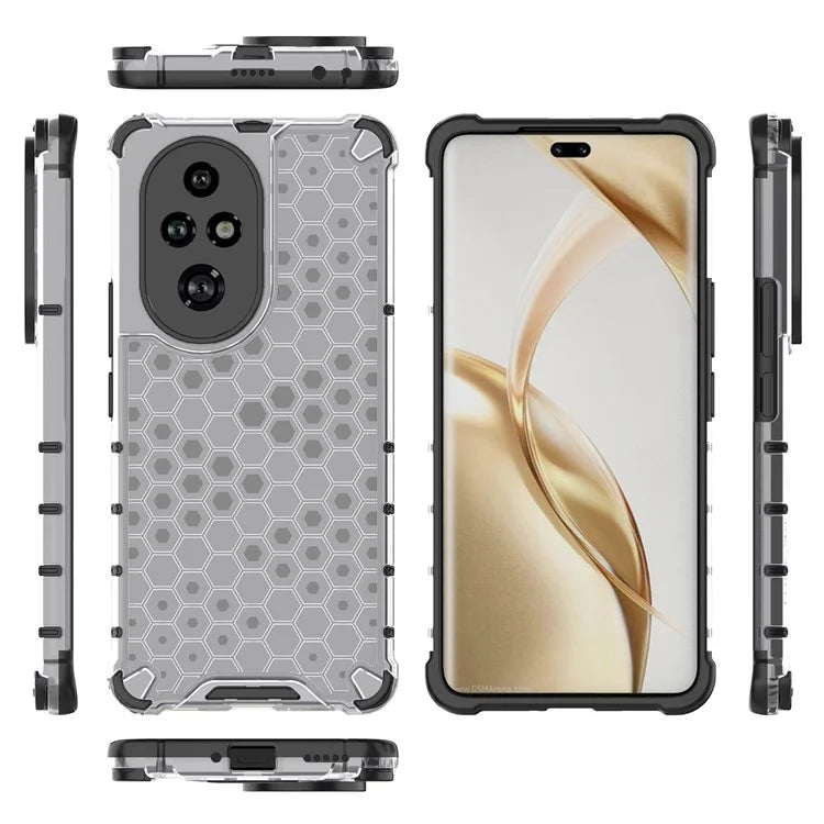 For Honor 200 Pro 5G Case  PC+TPU Phone Cover Honeycomb Shape