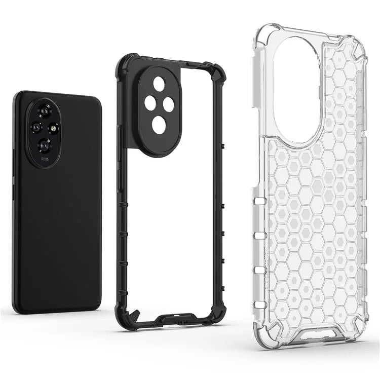 For Honor 200 5G Case  PC+TPU Phone Cover Honeycomb Shape