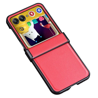 For Motorola Razr 50 5G Case Hinge Protection PU Leather+PC Phone Cover