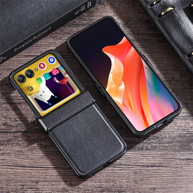 For Motorola Razr 50 5G Case Hinge Protection PU Leather+PC Phone Cover