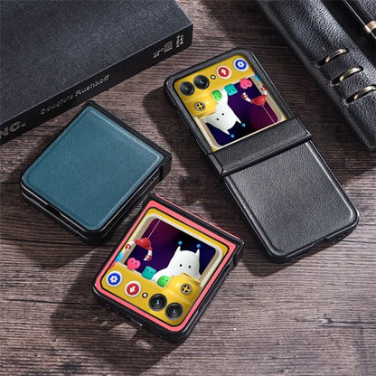 For Motorola Razr 50 5G Case Hinge Protection PU Leather+PC Phone Cover