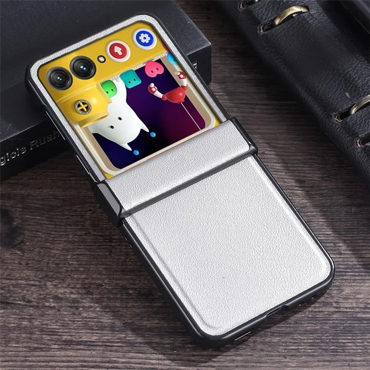 For Motorola Razr 50 5G Case Hinge Protection PU Leather+PC Phone Cover