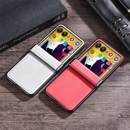 For Motorola Razr 50 5G Case Hinge Protection PU Leather+PC Phone Cover