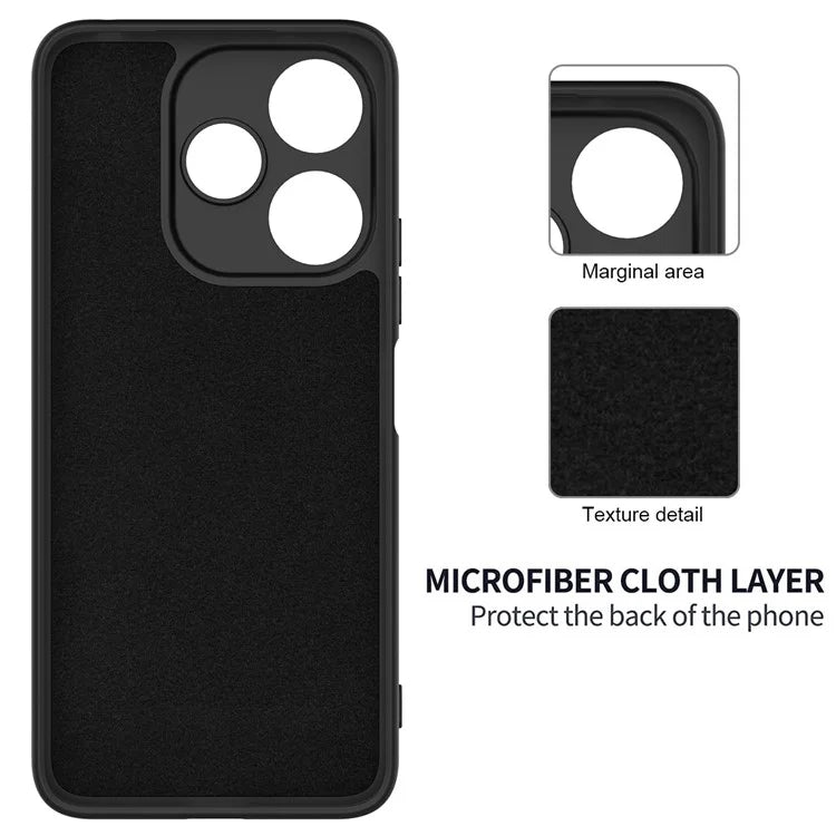 For Xiaomi Redmi 13 5G / 13 4G / Note 13R 5G / Poco M6 4G Case Liquid Silicone Phone Cover with Wrist Strap
