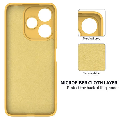 For Xiaomi Redmi 13 5G / 13 4G / Note 13R 5G / Poco M6 4G Case Liquid Silicone Phone Cover with Wrist Strap